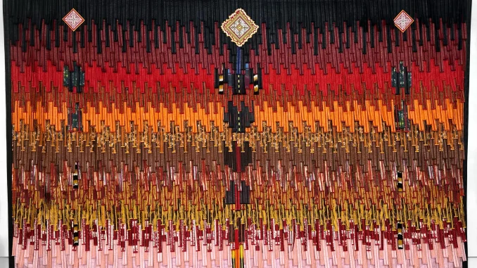 Efie Gallery_Abdoulaye Konaté_Source of Light_ Arabian Pattern_2024_Woven and Dyed Materials